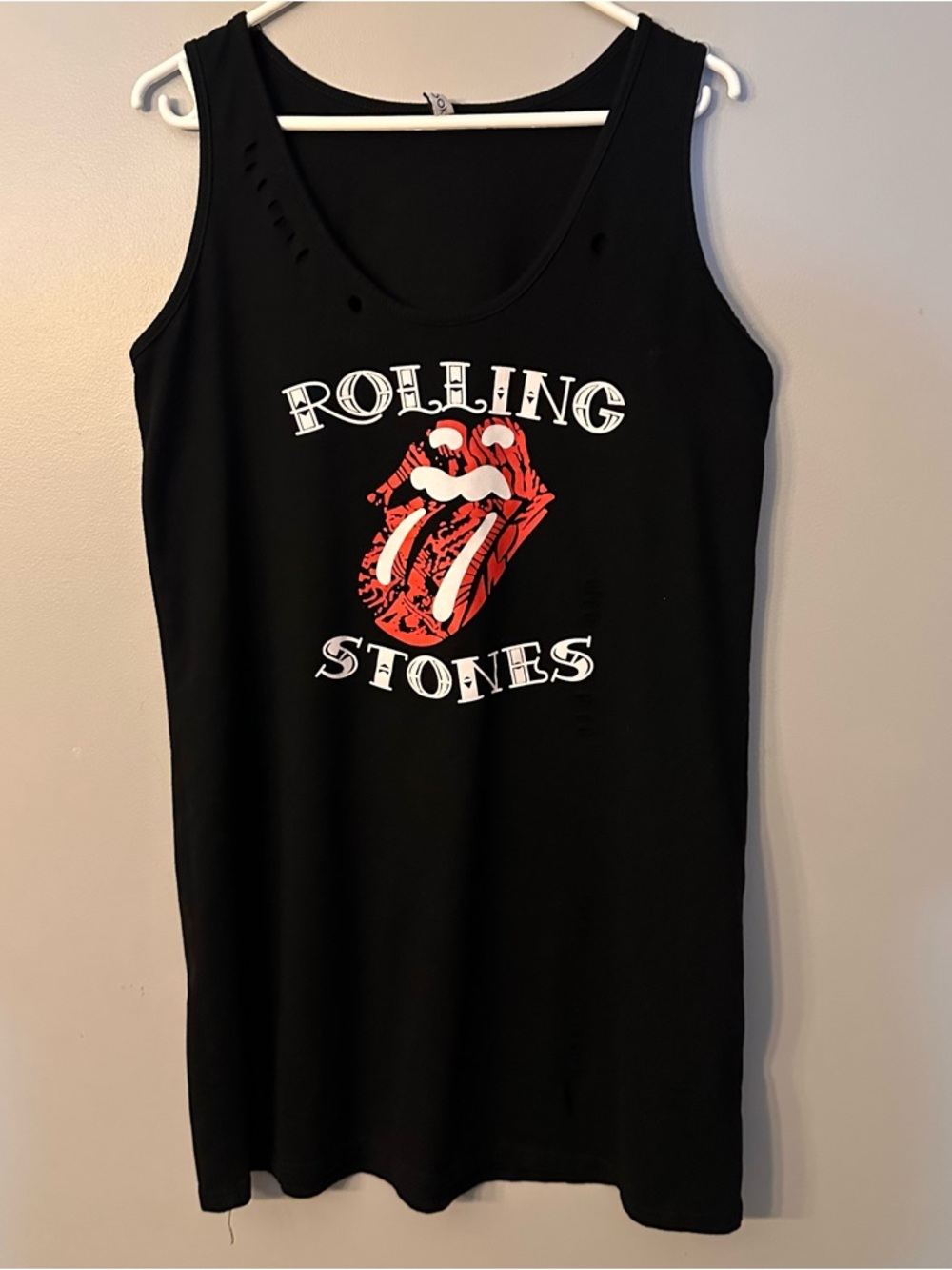 ⭐️ Rolling Stones ladies med long graphic tank top with cutouts